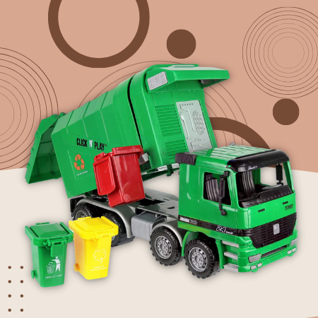 Click N' Play CNP0301 Friction Powered Garbage Truck Toy