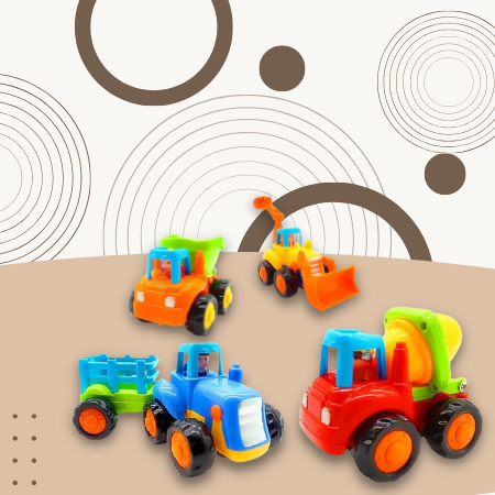 WIDELAND Push and Go Toy Trucks Construction Vehicles