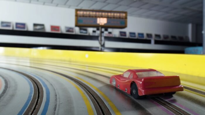  slot RC car on track